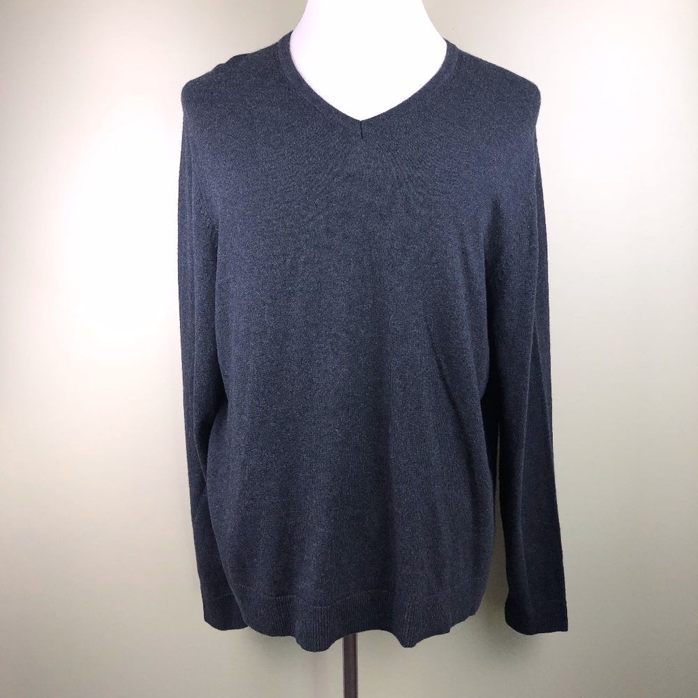 Eddie Bauer Cashmere Cotton Long Sleeve V Neck L
